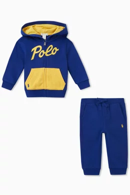 Polo jacket hotsell and sweatpants set