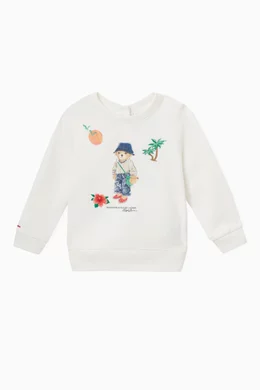 Buy Polo Ralph Lauren White Polo Bear Sweatshirt in Cotton blend