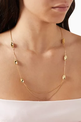 Long pendant necklace shop gold