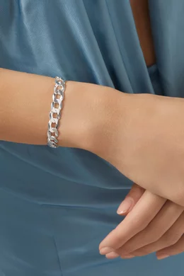 Buy Loren Stewart Silver Flat Curb Chain Bracelet in Sterling