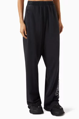 Buy Balenciaga Black Outline Baggy Sweatpants in Curly Fleece for