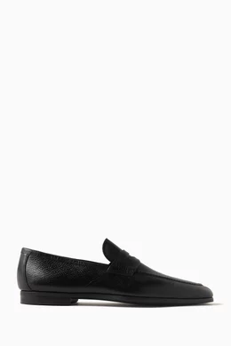 Mens designer black loafers discount
