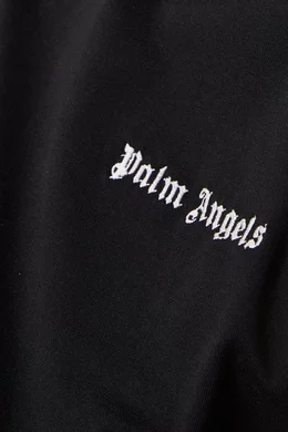Buy Palm Angels Black Logo Cut out Mockneck Top in Stretch Cotton for Women in UAE Ounass