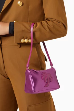 Buy Palm Angels Purple Palm Shoulder Bag in Satin for Women in UAE