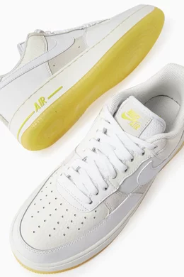Buy Nike Yellow Air Force 1 Gel Sneakers in Leather for Women in