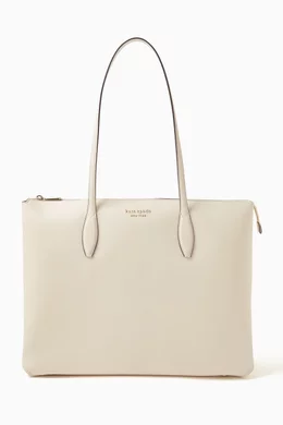 Buy Kate Spade New York White Large All Day Zip Top Tote Bag in