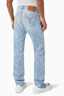 Buy Versace Blue Logo Jeans in Denim for Men in UAE Ounass