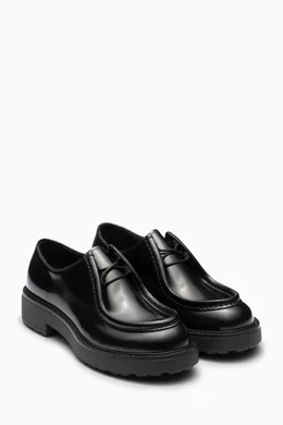 Prada brushed leather oxford shoes clearance