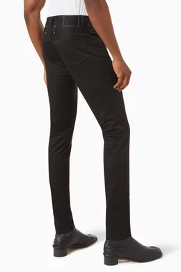 Black slim cheap fit pants mens
