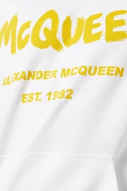 Buy Alexander McQueen Multicolour Logo Graffiti print Hoodie in