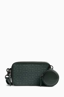 Buy Coach Green Charter Slim Crossbody in Micro Signature Jacquard