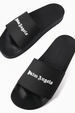 Palm angels black sliders outlet