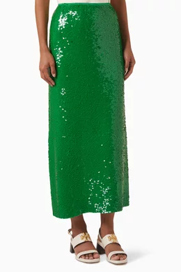 Green sequin discount skirt