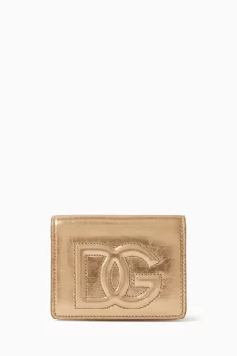 Buy Dolce & Gabbana Gold Small DG Logo Continental Wallet in Metallic  Crackled Leather for Women in UAE | Ounass