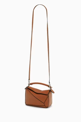 Buy LOEWE Brown Mini Puzzle Bag in Classic Calfskin for Women in
