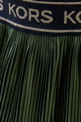 Michael kors green pleated skirt online