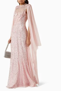 Jenny Packham Lace Silk Nightgown in Pink