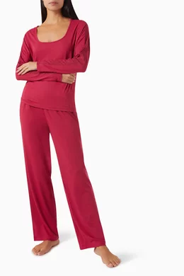 Buy Calvin Klein Red Intrinsic Pyjama Top in Stretch Modal jersey for Women in UAE Ounass