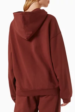 Buy ANINE BING Red Harvey Oversized Hoodie in Organic Cotton for Women in UAE Ounass
