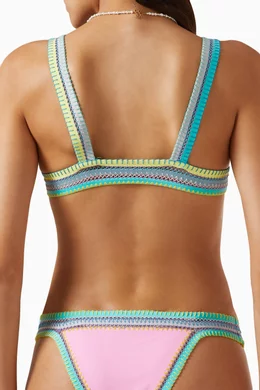 Buy Benedetta Pink Cake Tri Star Bikini Top in Lycra for Women in