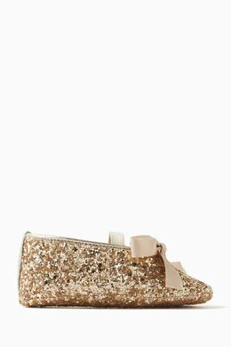 Gold sequin baby shoes sales