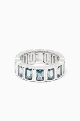 Buy Hatton Labs Silver CZ Emerald cut Eternity Ring in Sterling