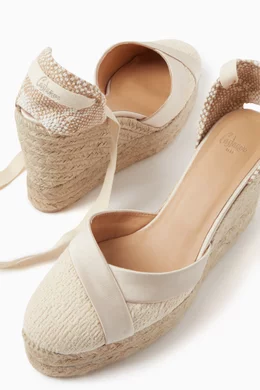 Buy Casta er White Callas 80 Espadrille Wedges in Canvas for Women