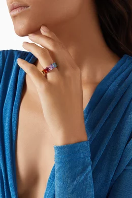 Rainbow emerald cut eternity band store
