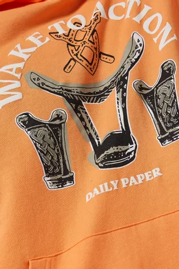 Orange hoodie top daily paper