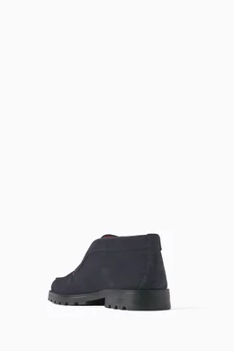 Buy Santoni Blue Digits Slip on Desert Boots in Suede for Men in