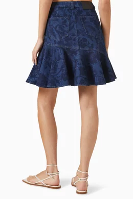 Denim print skirt cheap