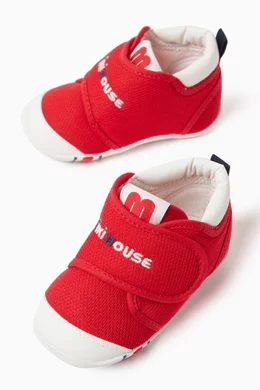 Buy Miki House Red Classic Logo Baby Shoes for Baby Girls in UAE Ounass