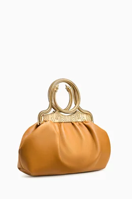 Buy Okhtein Brown The Bangle Clutch Bag in Nappa for Women in UAE