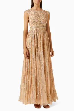Beaded mesh gown sales mac duggal
