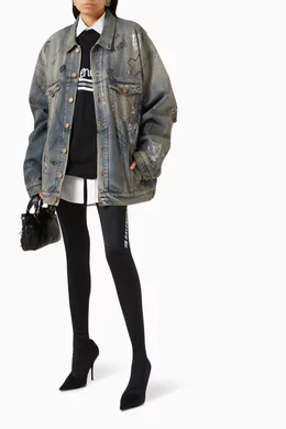 Balenciaga denim online embroidered jacket