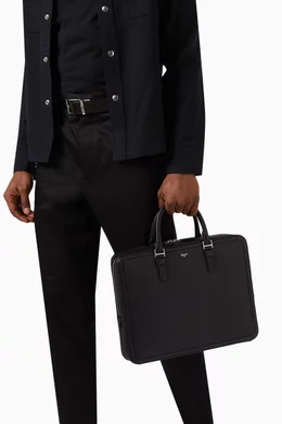 Buy Bally Black Sergy Laptop Bag in Leather for Men in UAE Ounass