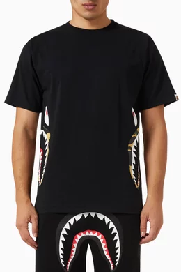 Buy A Bathing Ape Black 1st Camo Side Shark T shirt in Cotton jersey for Men in UAE Ounass