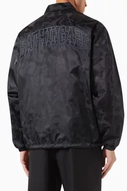 Buy A Bathing Ape Black Tonal Solid Camo Coach Jacket in Nylon for