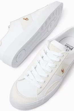 Buy Polo Ralph Lauren White Sayer Sport Sneakers in Leather for