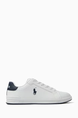 Buy Polo Ralph Lauren White Heritage Court II Sneakers in Faux Leather for Boys in UAE Ounass