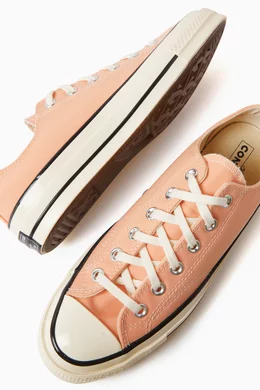 Peach leather deals converse