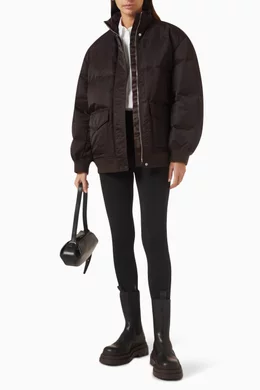 Oversized black puffer top