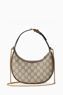 Buy Gucci Brown Mini Half Moon Shaped Bag in GG Supreme Canvas for Women in UAE Ounass