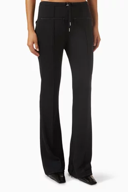 Buy Courreges Black Tracksuit Flared Pants in Interlock for Women