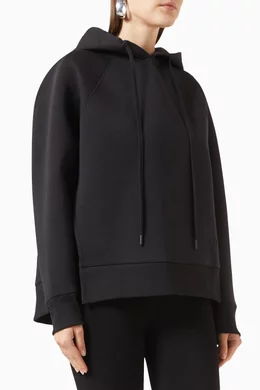 Oversized black hoodie women top