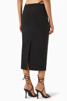 Buy Alexander Wang.t Black Pencil Midi Skirt in Stretch nylon for