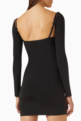 Buy Alexander Wang.t Black Logo strap Mini Dress in Stretch nylon