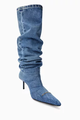 Alexander Wang Viola 65 slouch boots for Women - Blue in UAE | Level Shoes
