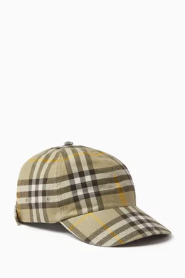 Burberry check cap sales