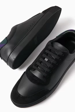 Black men's leather sneakers discount